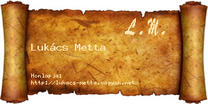 Lukács Metta névjegykártya